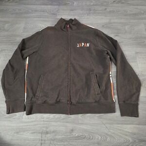 Vintage Lucky Brand Japan Asia Full Zip Brown Jacket Cotton‎ Distressed Men's XL